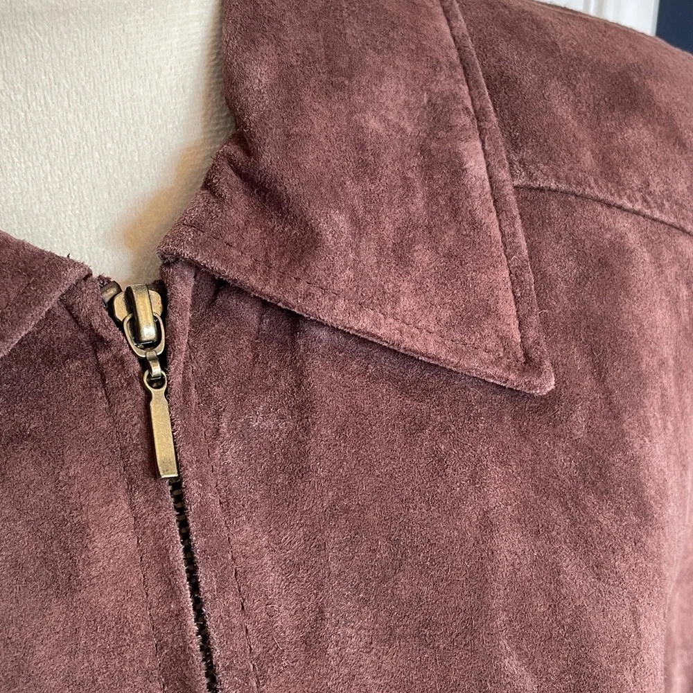 NWT Terry Lewis Luxuries Classic Brown Suede Zip-Front Jacket Size‎ Medium
